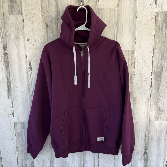 Eddie Bauer Men’s Full Zipper Jacket Hoodie Size Medium 2 Front Pouch Pockets